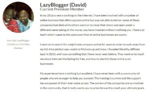 Wealthy Affiliate Review - Dave Testimonial